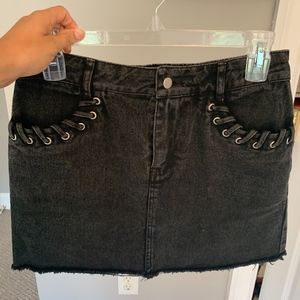 Black Denim Skirt